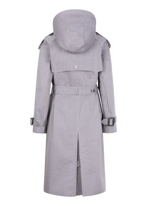 Waterproof Relaxed Fit Trenchcoat  | Gray Check