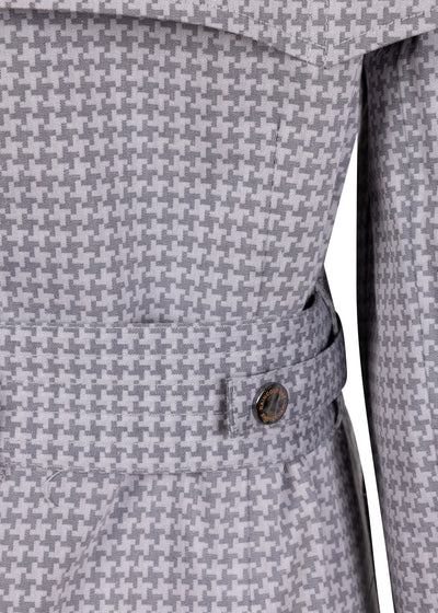 Waterproof Relaxed Fit Trenchcoat  | Gray Check