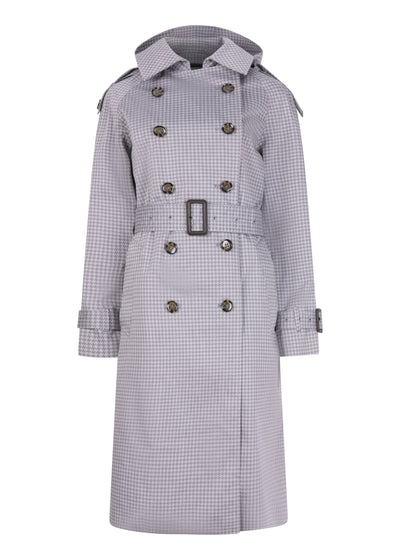 Waterproof Relaxed Fit Trenchcoat  | Gray Check