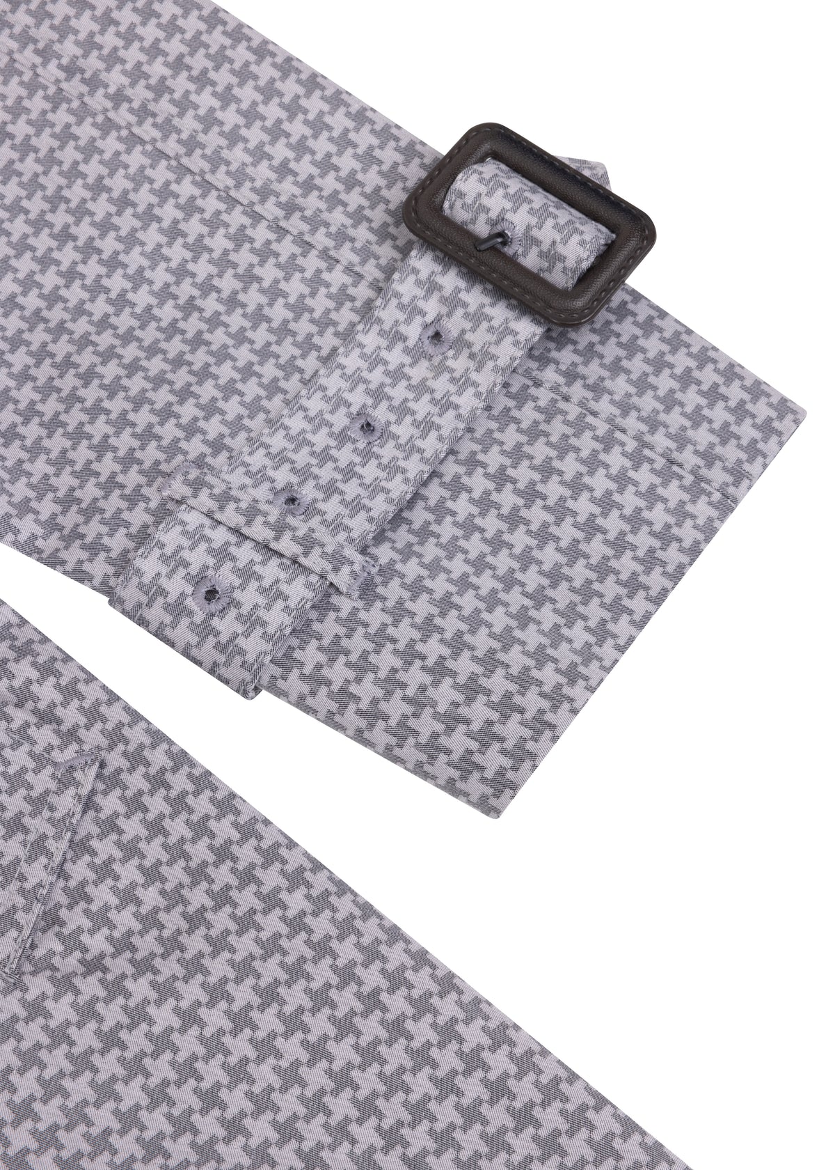 Waterproof Relaxed Fit Trenchcoat  | Gray Check