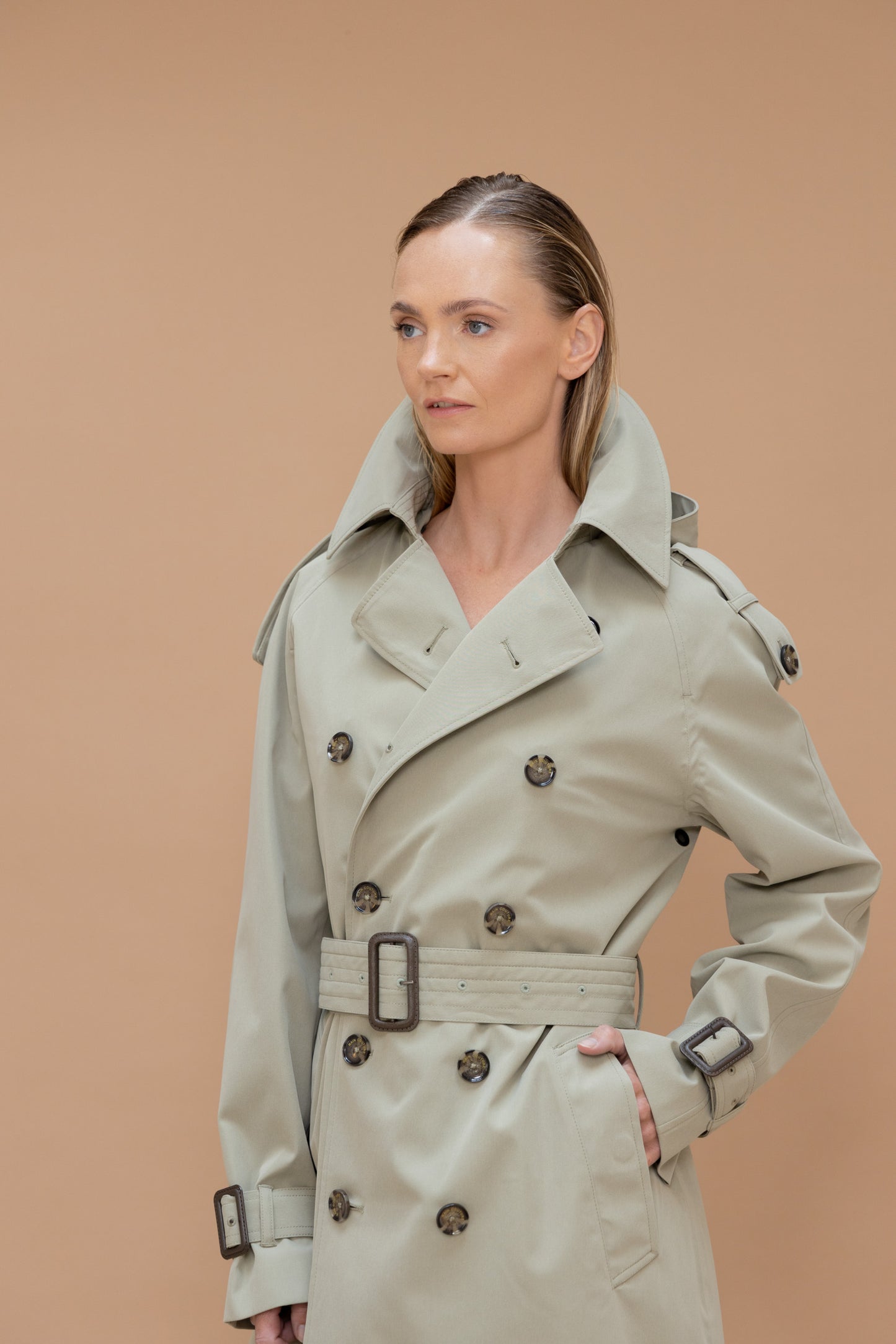 Waterproof Relaxed Fit Trenchcoat  | Khaki Green