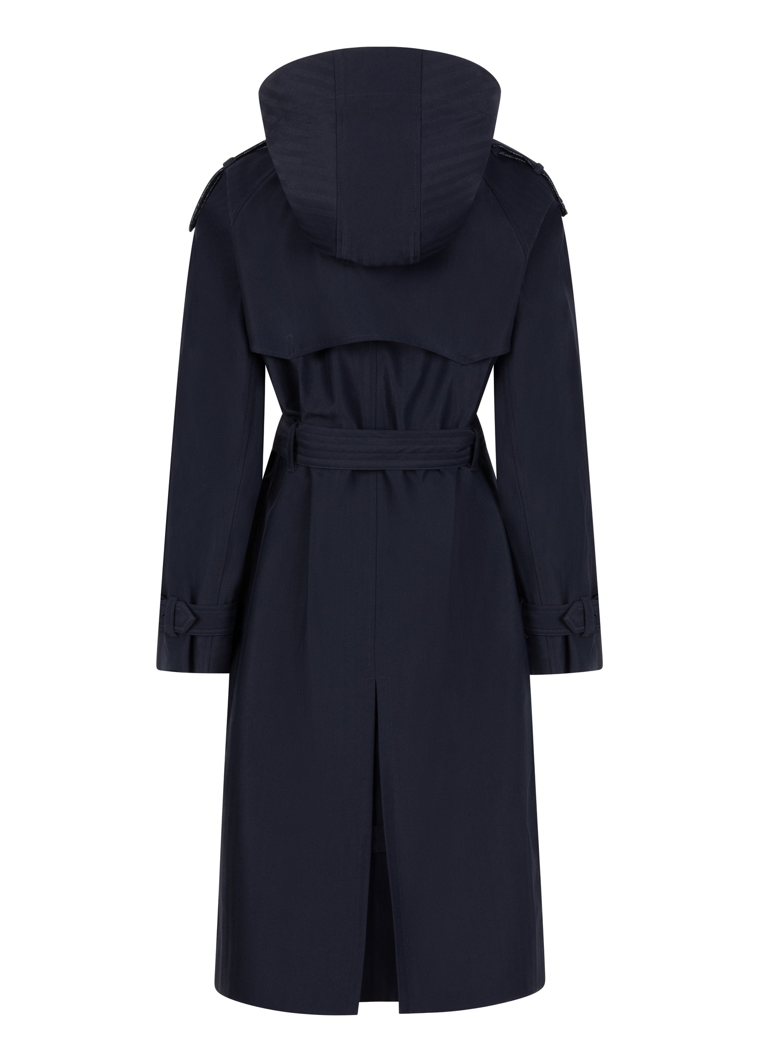 Waterproof Relaxed Fit Trenchcoat  | Navy Herringbone