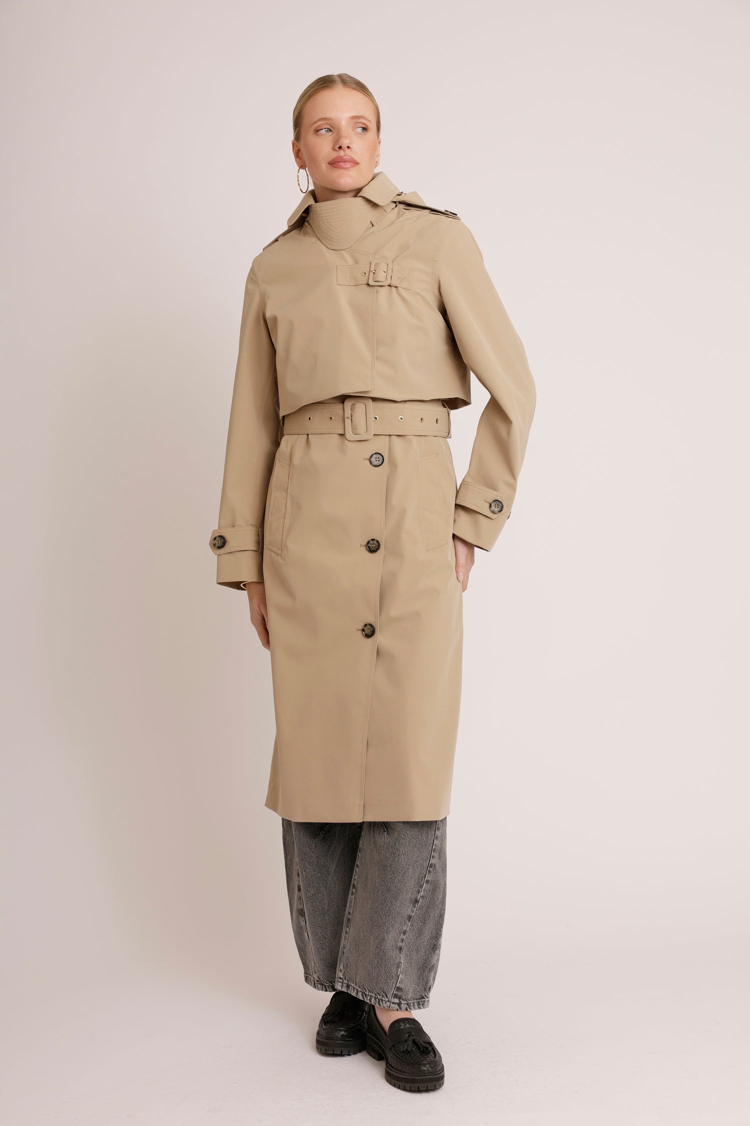 Cropped Trench | Beige