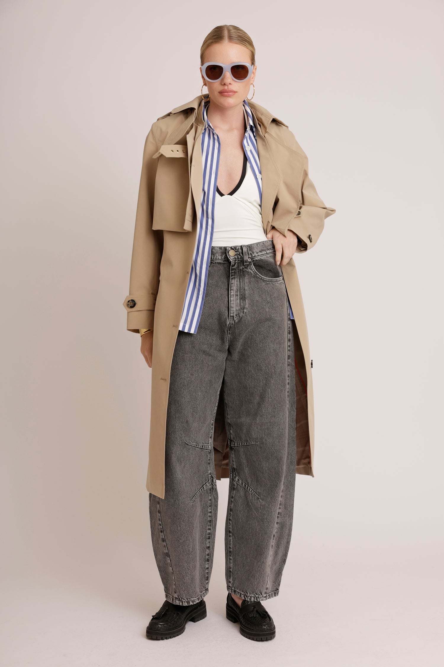 Cropped Trench | Beige