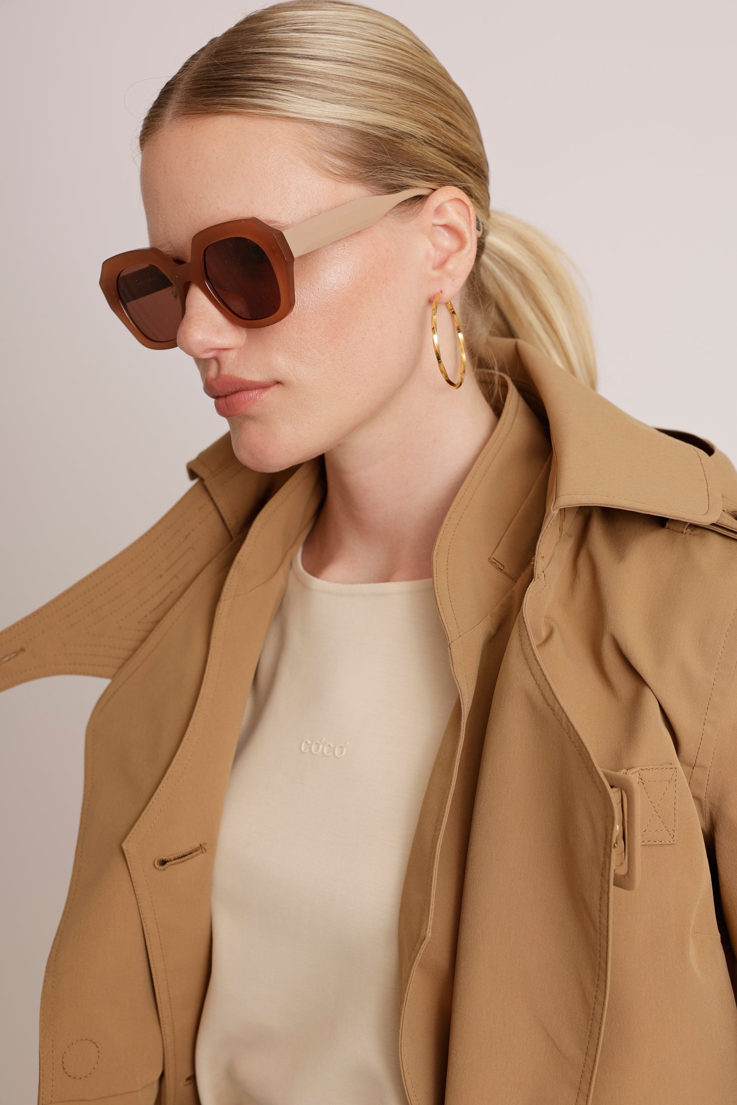 Cropped Trench | Soft Brown