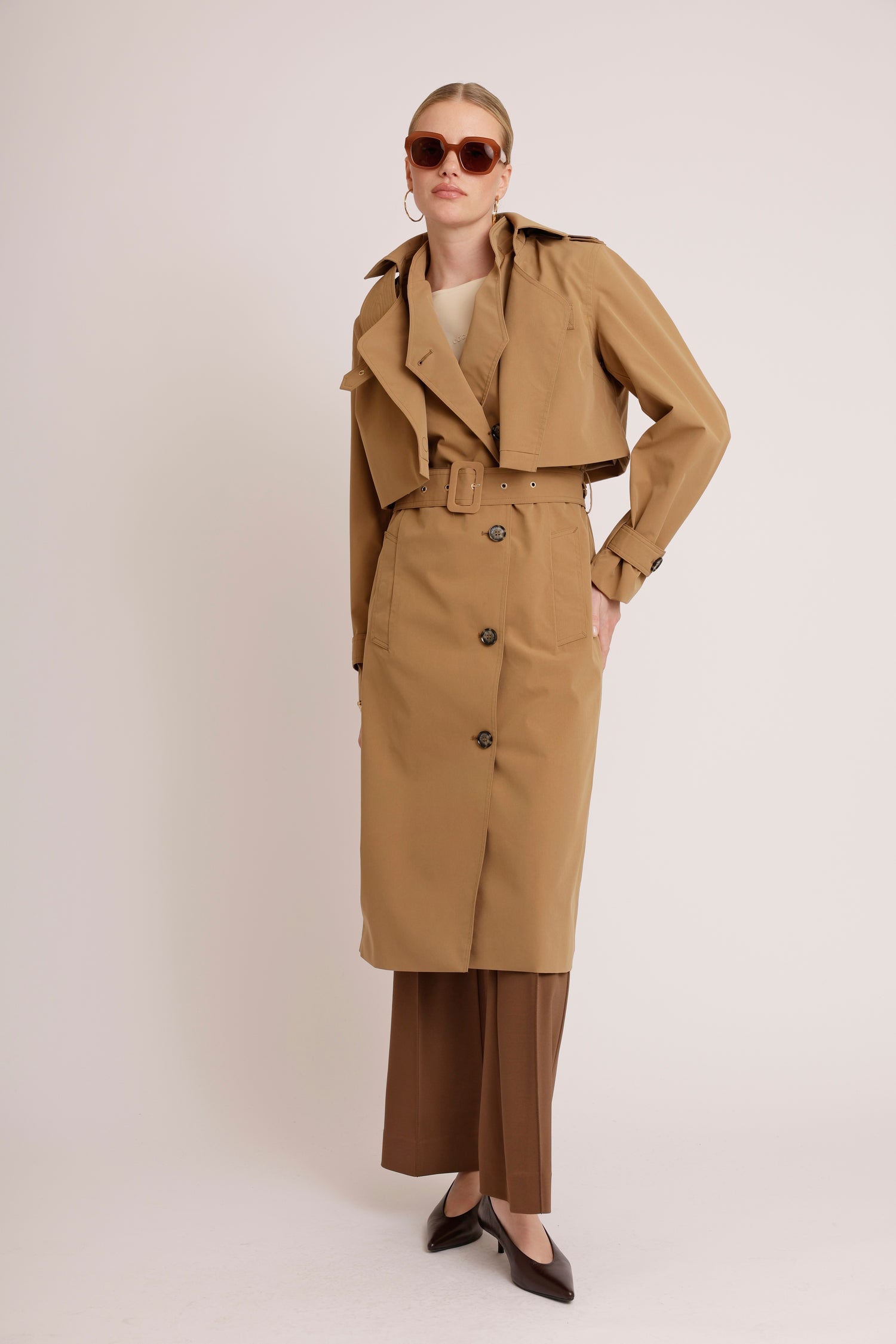 3-in-1 Trench Dress | Soft Brown
