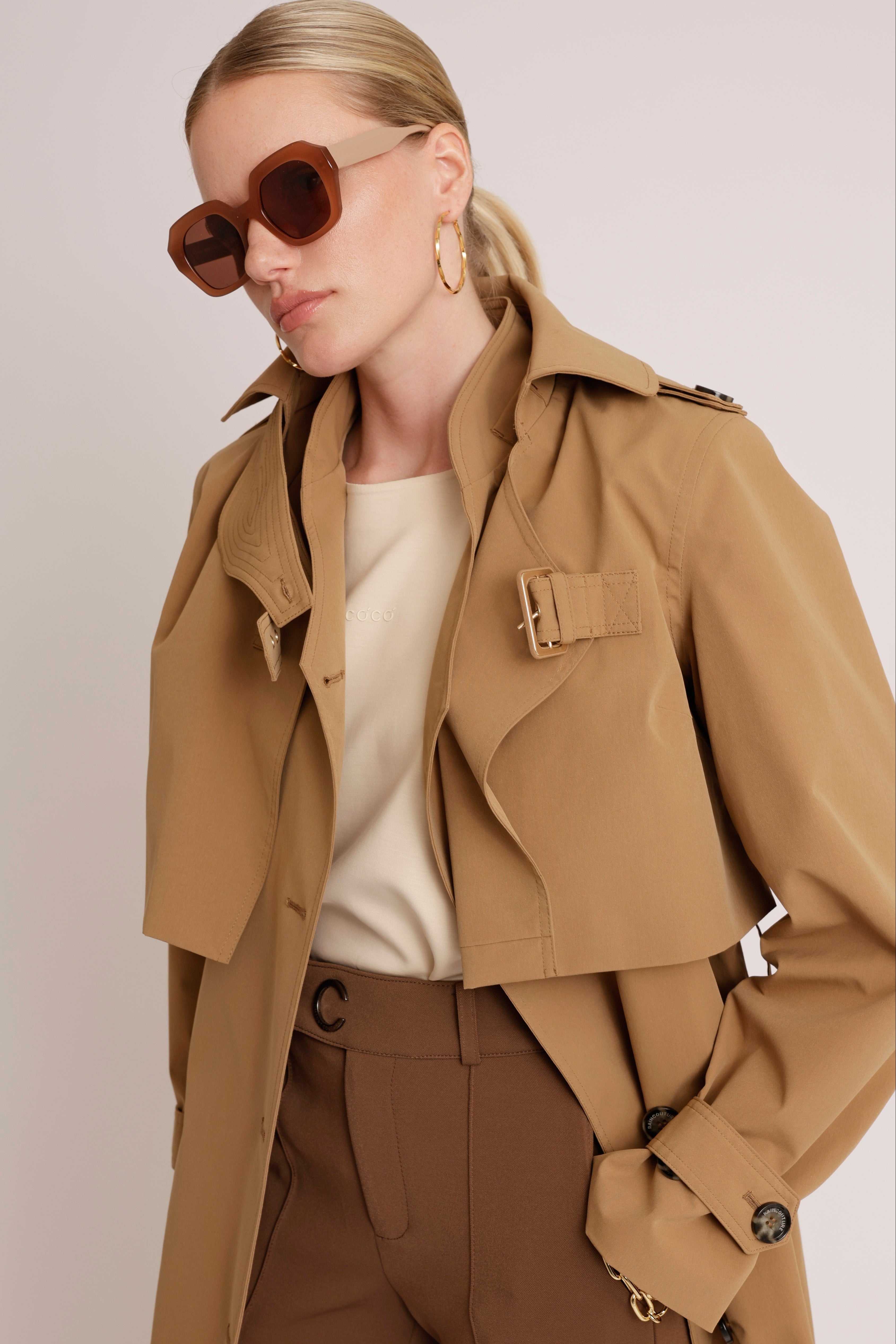 brown trench dress LILYSILK Trenchcoat-Inspired Silk Dress - for Women - Oak Silk Linen