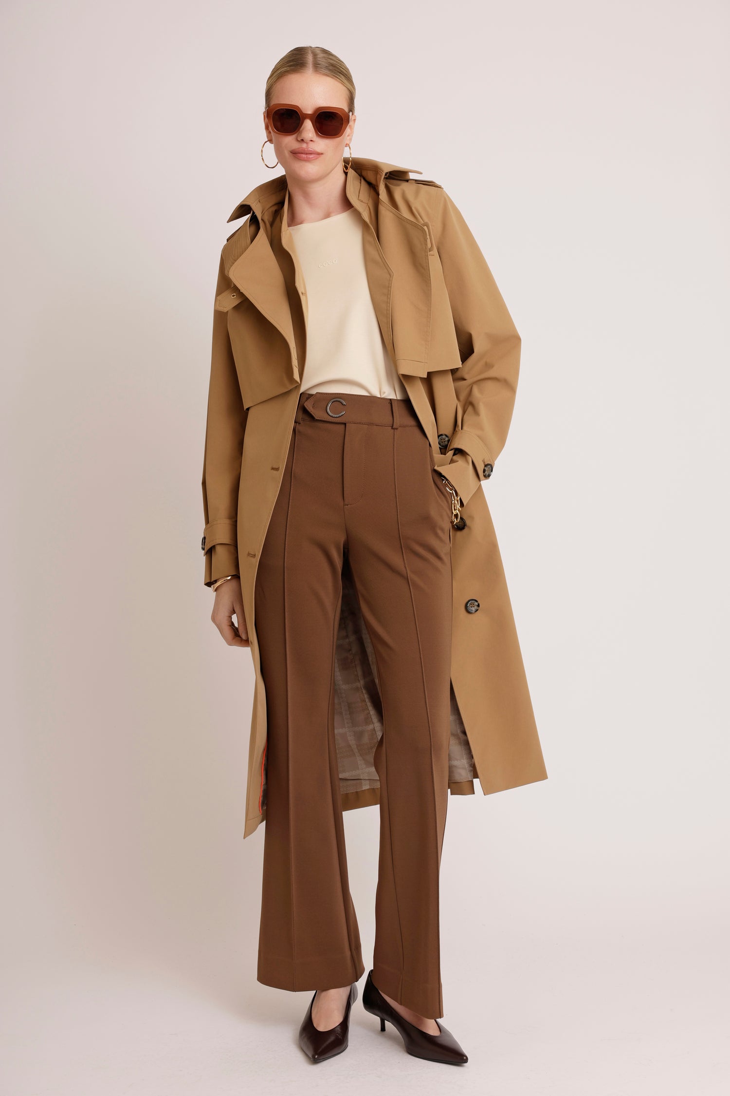 Cropped Trench | Soft Brown