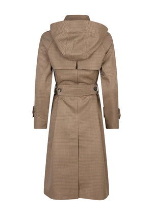 Waterproof Straight-Fit Trenchcoat | Houndstooth Check