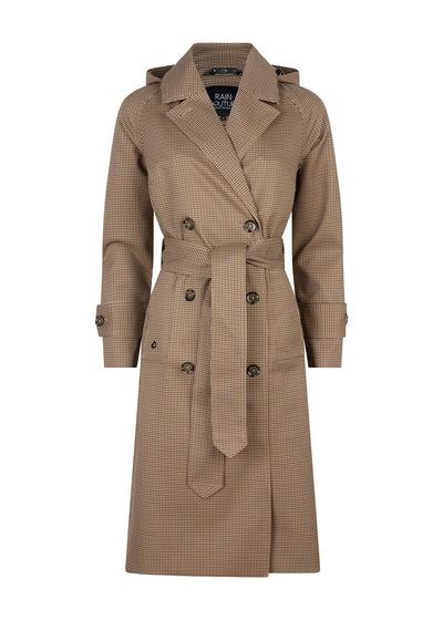 Waterproof Straight-Fit Trenchcoat | Houndstooth Check