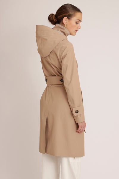 Waterdichte Straight Fit Waistbelt Coat | Beige Mat