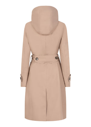Waterdichte Straight Fit Waistbelt Coat | Beige Mat