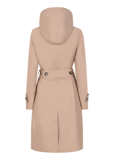 Waterdichte Straight Fit Waistbelt Coat | Beige Mat