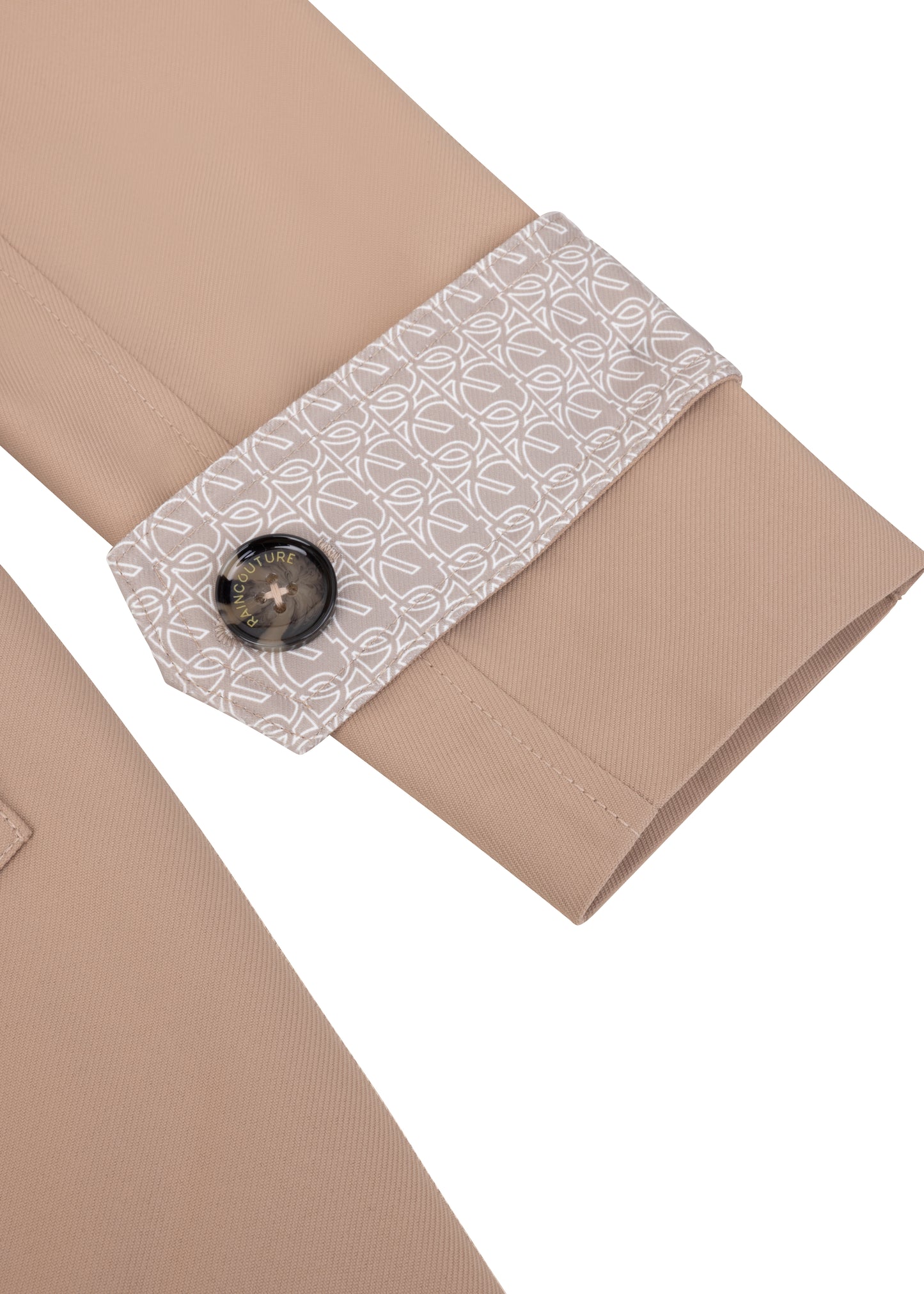 Waterproof Straight Fit Waistbelt Raincoat | Beige Matte