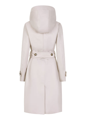 Waterdichte Straight Fit Waistbelt Coat | Lichtgrijs Melange