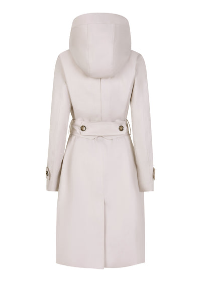 Waterdichte Straight Fit Waistbelt Coat | Lichtgrijs Melange