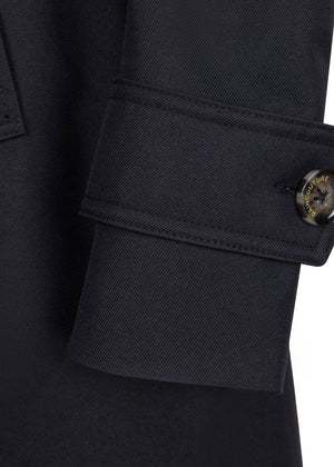 Waterdichte Straight Fit Waistbelt Coat | Mat Zwart