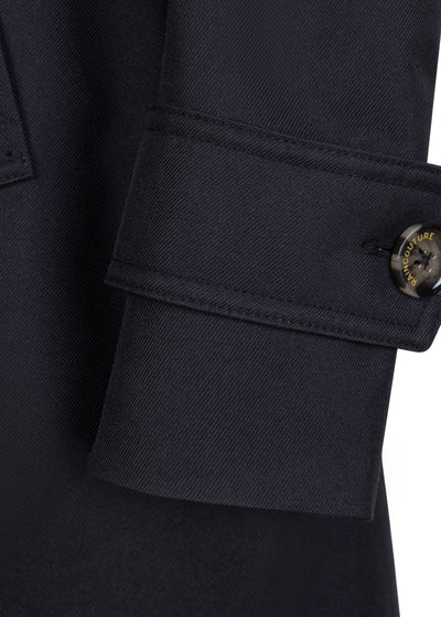Waterdichte Straight Fit Waistbelt Coat | Mat Zwart