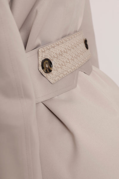 Waterdichte Straight Fit Waistbelt Coat | Zilvergrijs