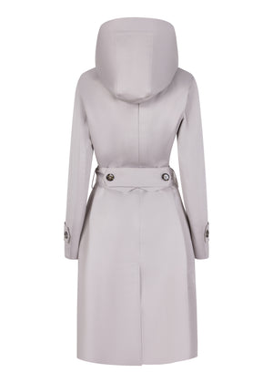 Waterdichte Straight Fit Waistbelt Coat | Zilvergrijs