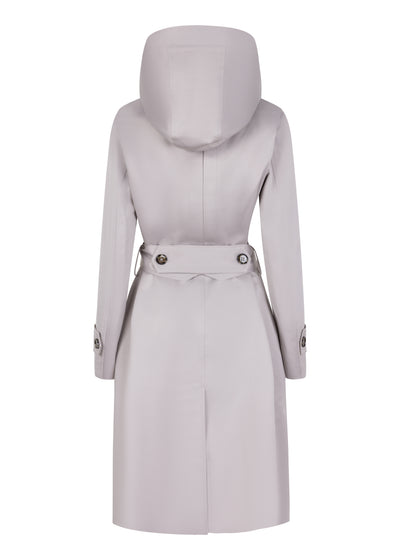 Waterdichte Straight Fit Waistbelt Coat | Zilvergrijs