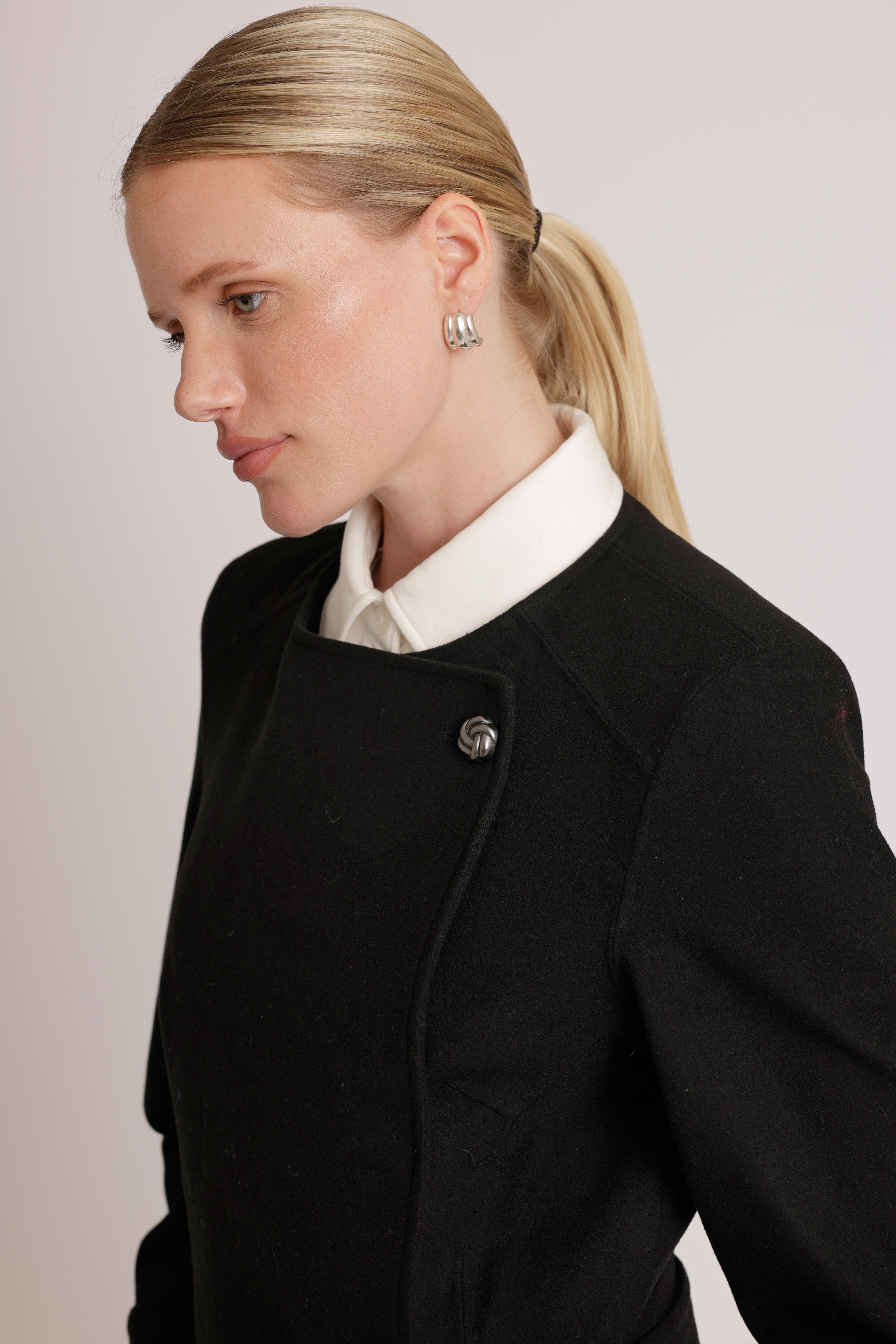 Waterproof Wool - Fur Trench  | Black