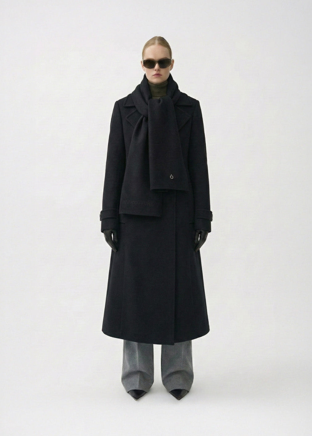 Waterproof Wool - Fur Trench  | Black