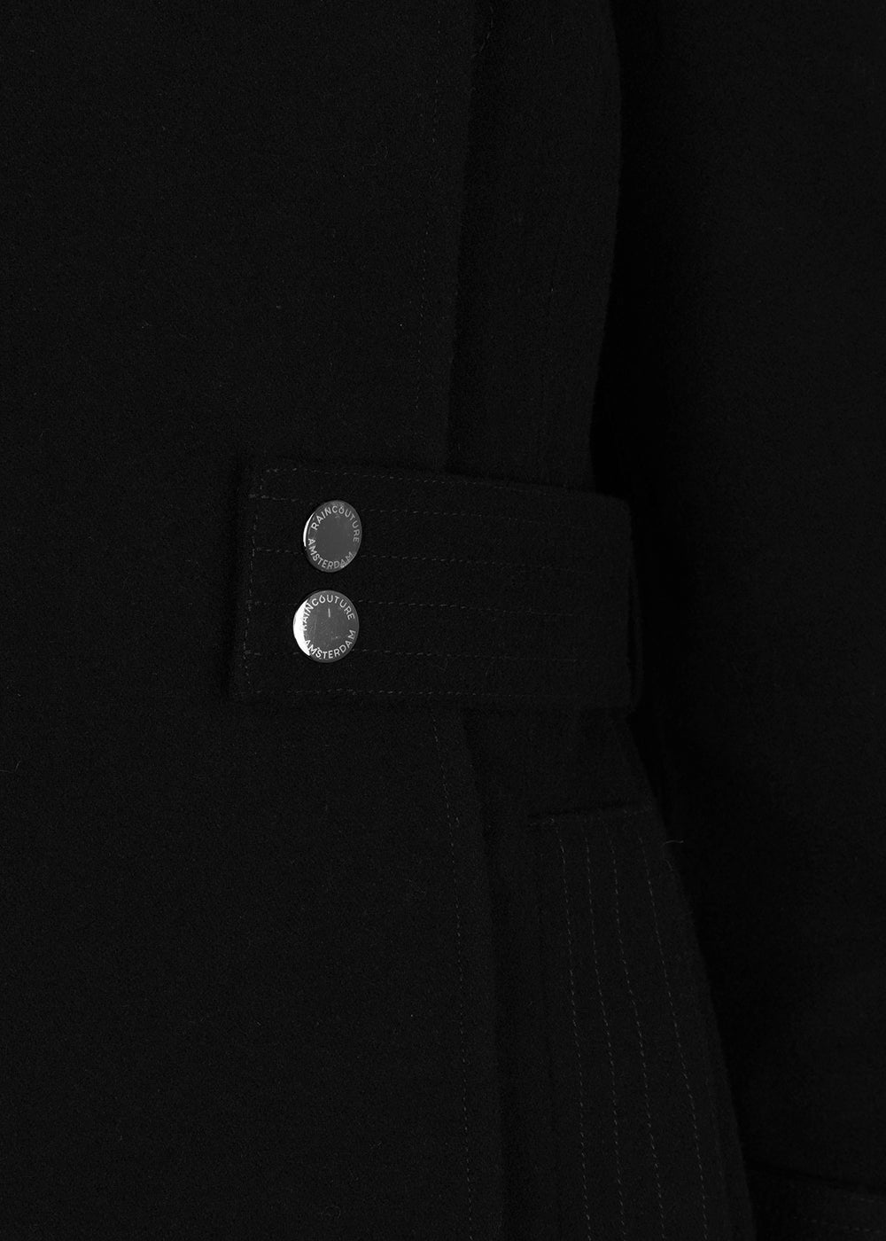 Waterproof Wool - Fur Trench  | Black