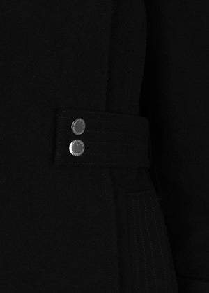 Waterproof Wool - Fur Trench  | Black