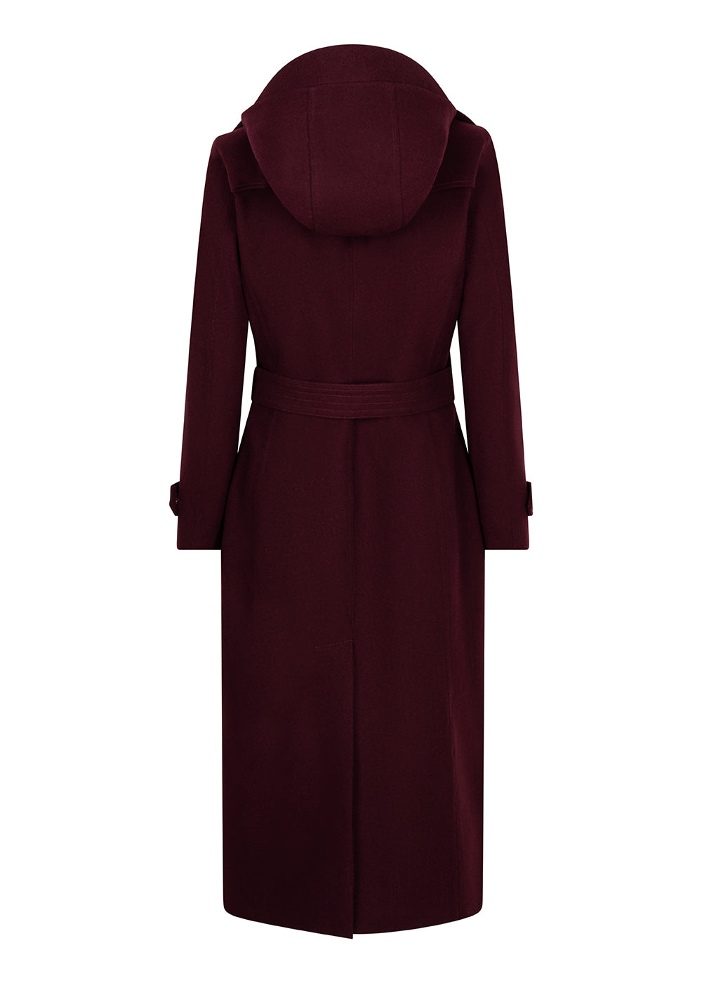 Waterproof Wool - Fur Trench  | Burgundy