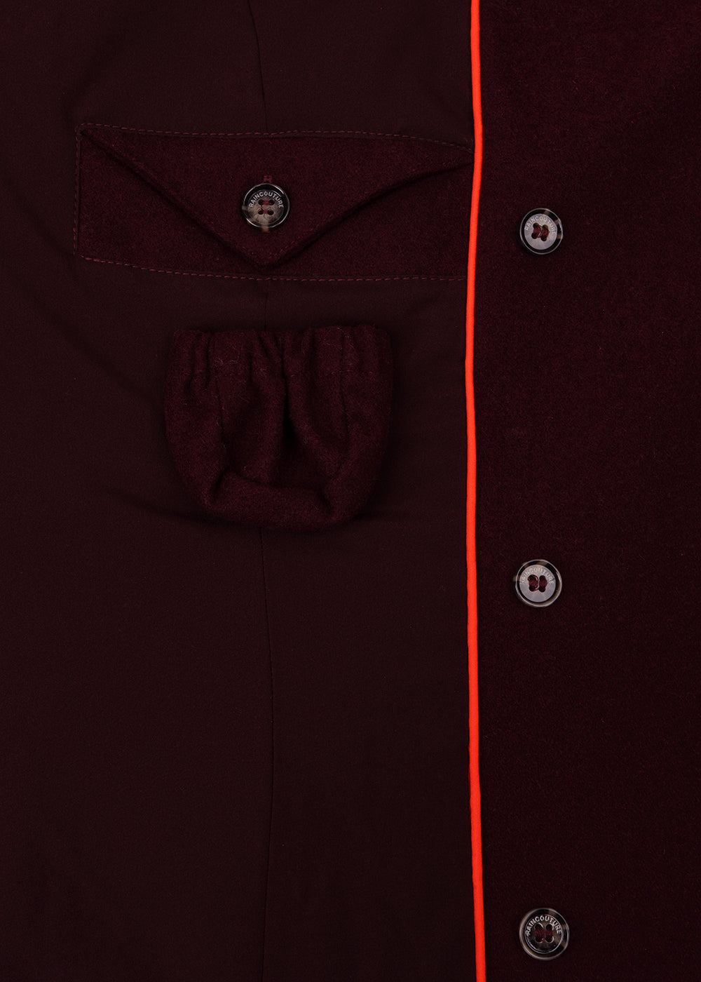 Waterproof Wool - Fur Trench  | Burgundy