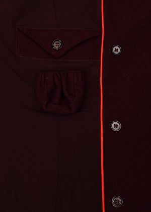 Waterproof Wool - Fur Trench  | Burgundy