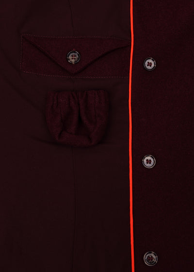 Waterproof Wool - Fur Trench  | Burgundy