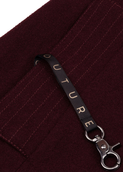 Waterproof Wool - Fur Trench  | Burgundy