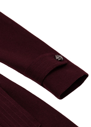 Waterproof Wool - Fur Trench  | Burgundy