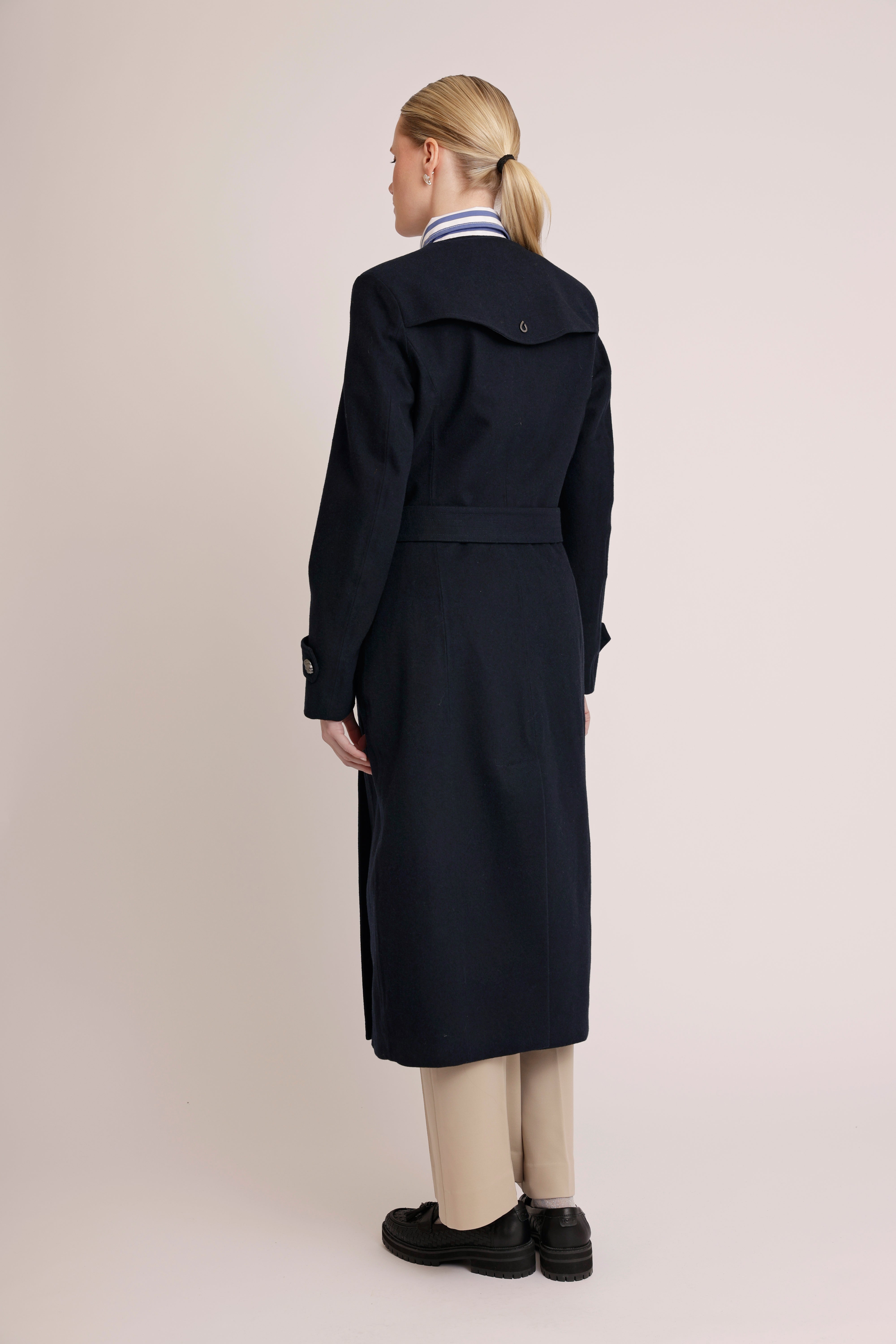 Wool - Fur Trench Navy – Rain Couture Amsterdam