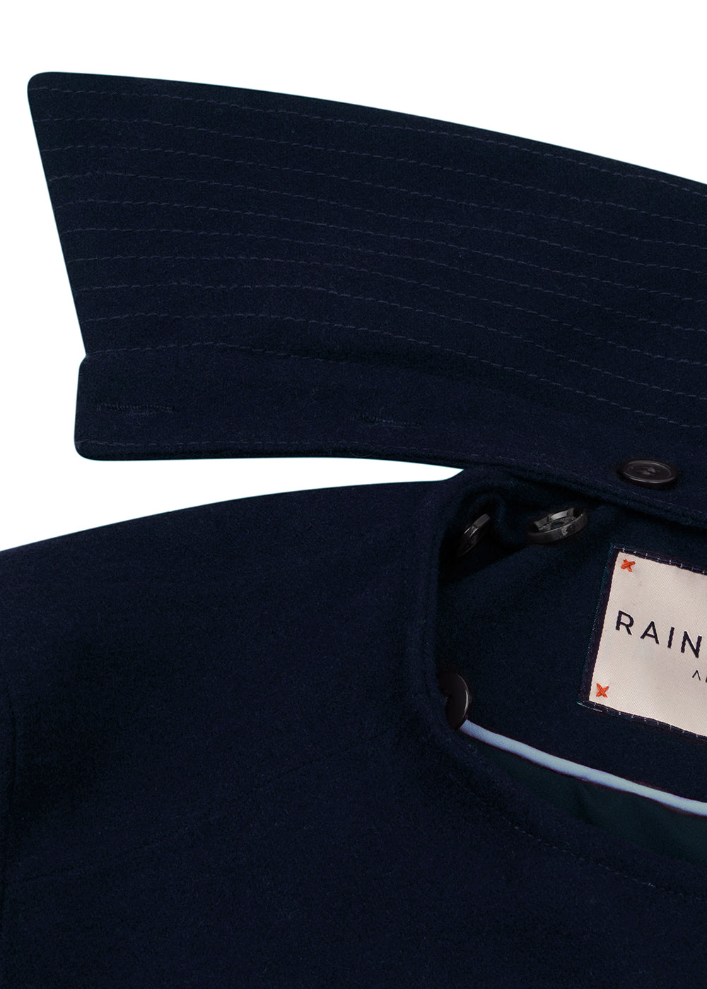 Waterproof Wool - Fur Trench  | Navy