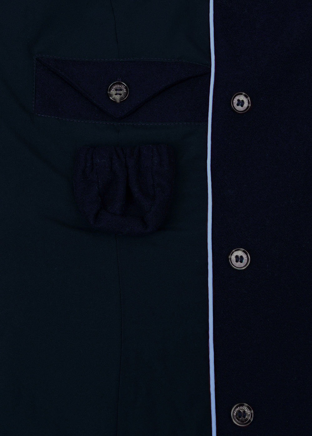 Waterproof Wool - Fur Trench  | Navy