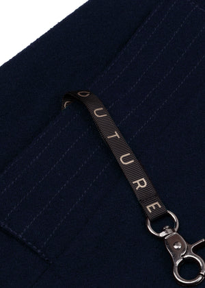 Waterdichte Wollen Trenchcoat met Bont | Navy