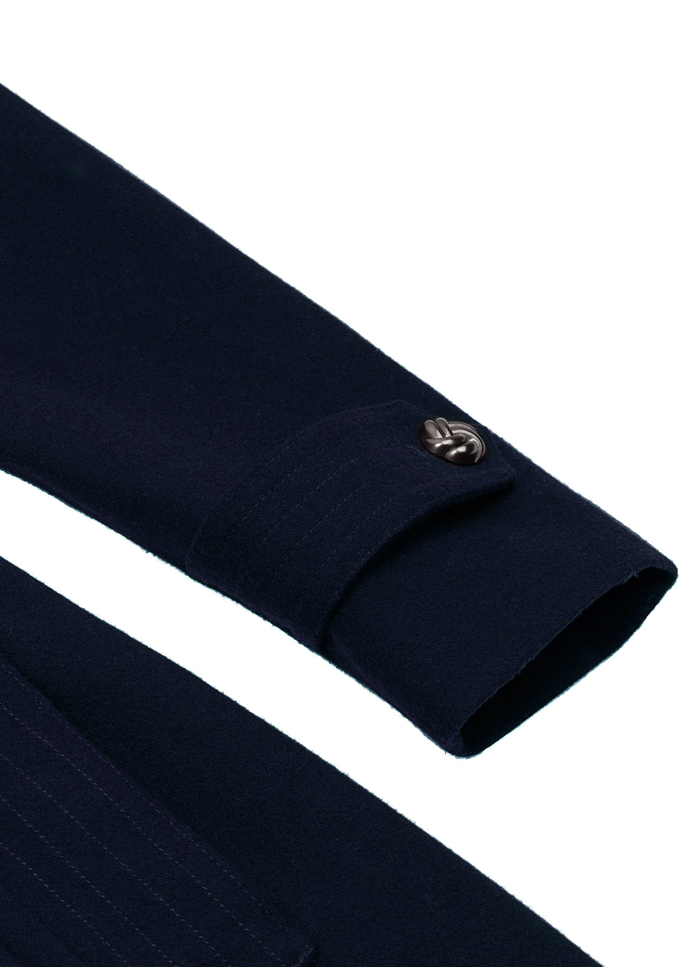 Waterproof Wool - Fur Trench  | Navy