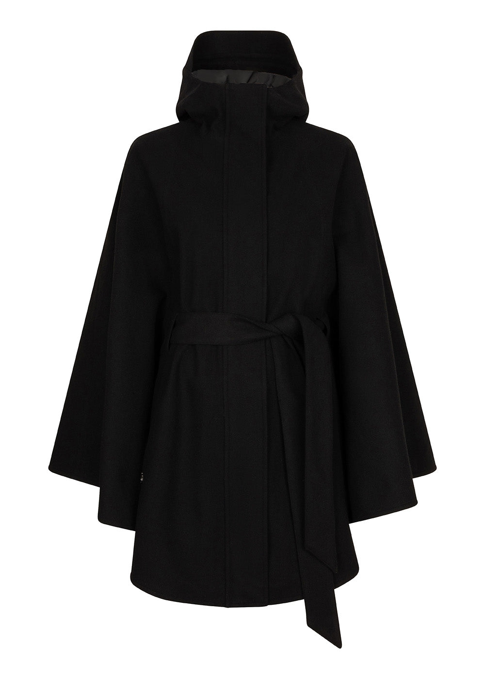 Waterproof Poncho Cape | Black Wool