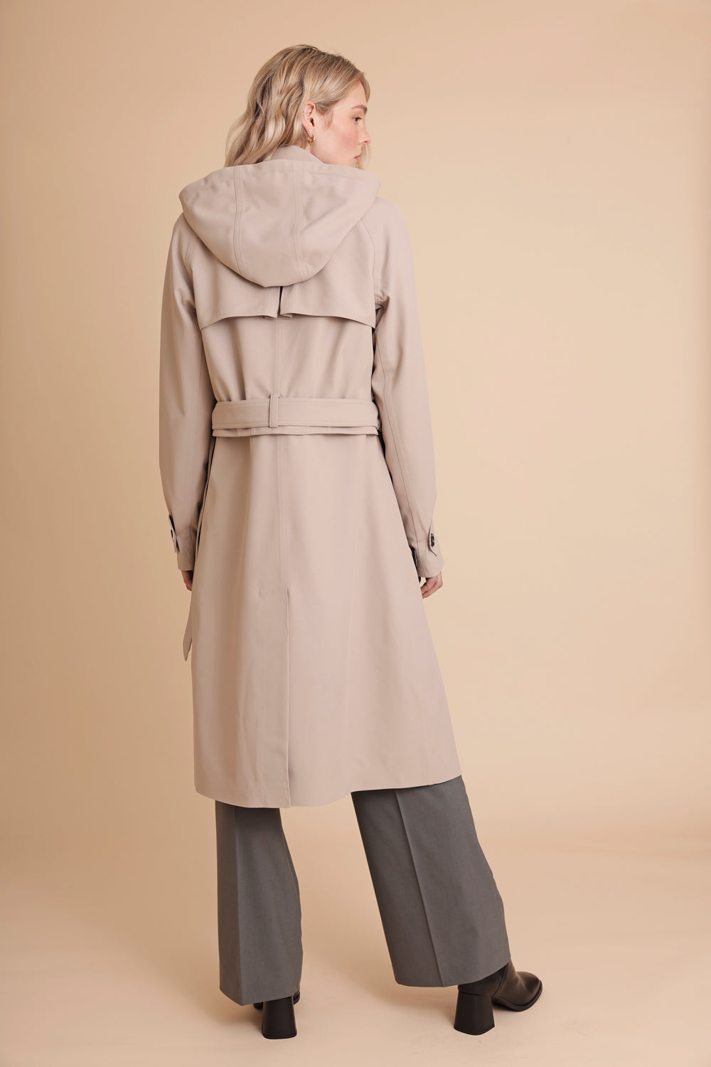 Waterproof Zip-Off Straight-Fit Trenchcoat  | Greige