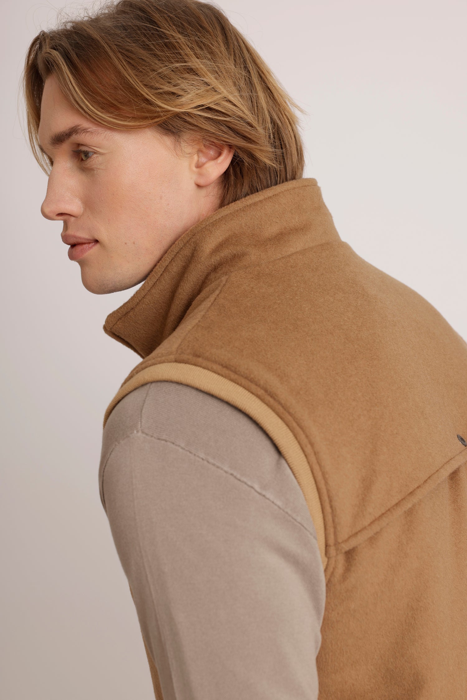 Wool Bodywarmer Jacket  | Beige Wool