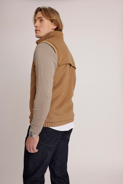 Wool Bodywarmer Jacket | Beige Wool