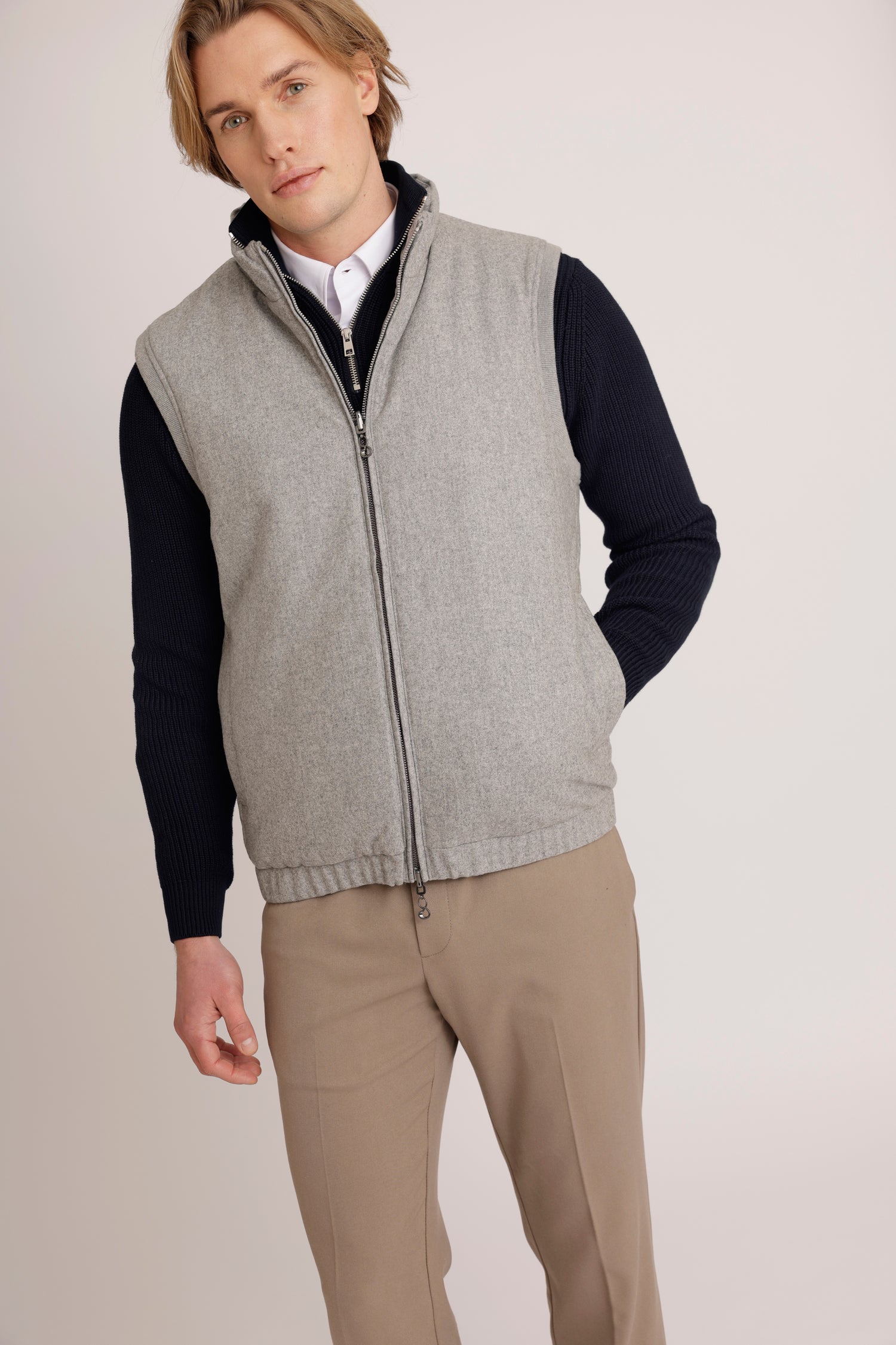 Wool Bodywarmer Jacket  | Gray Wool