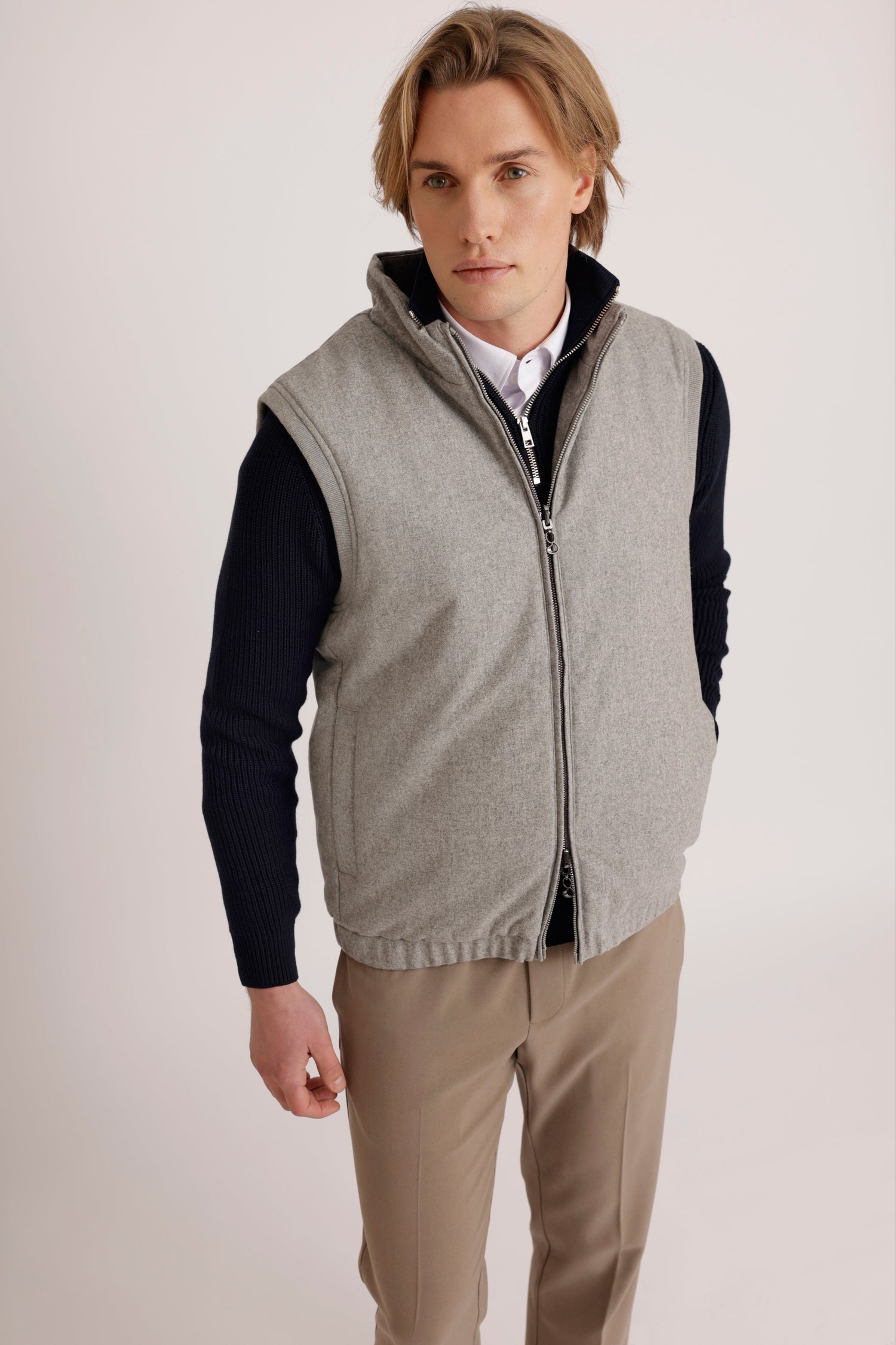 Wool Bodywarmer Jacket  | Gray Wool