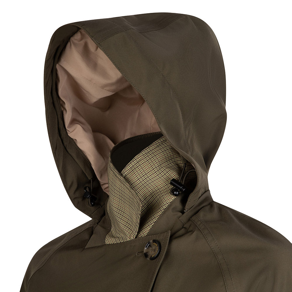 green trench with detachable hood