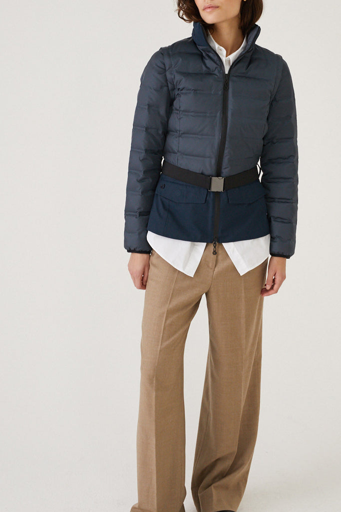 3-in-1 down jacket navy with belt