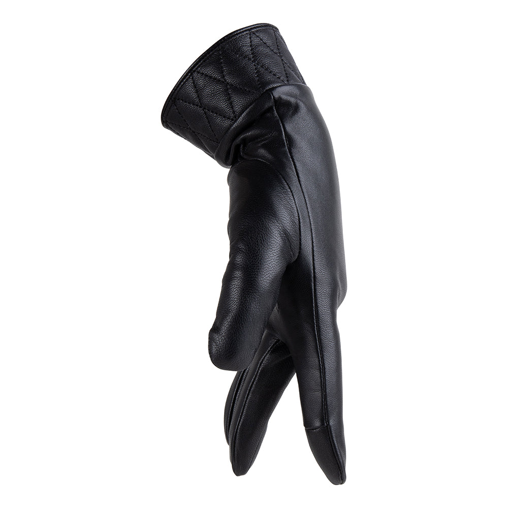 Ladies Waterproof Leather Gloves - Black