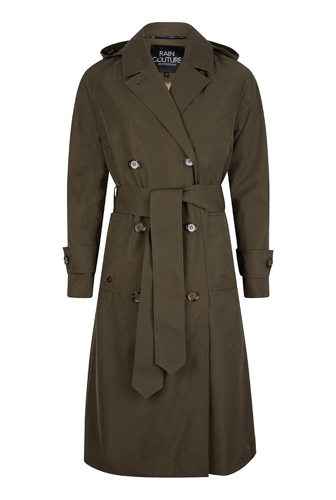 green trench coat with bodywarmer buttons to add our inner jackets